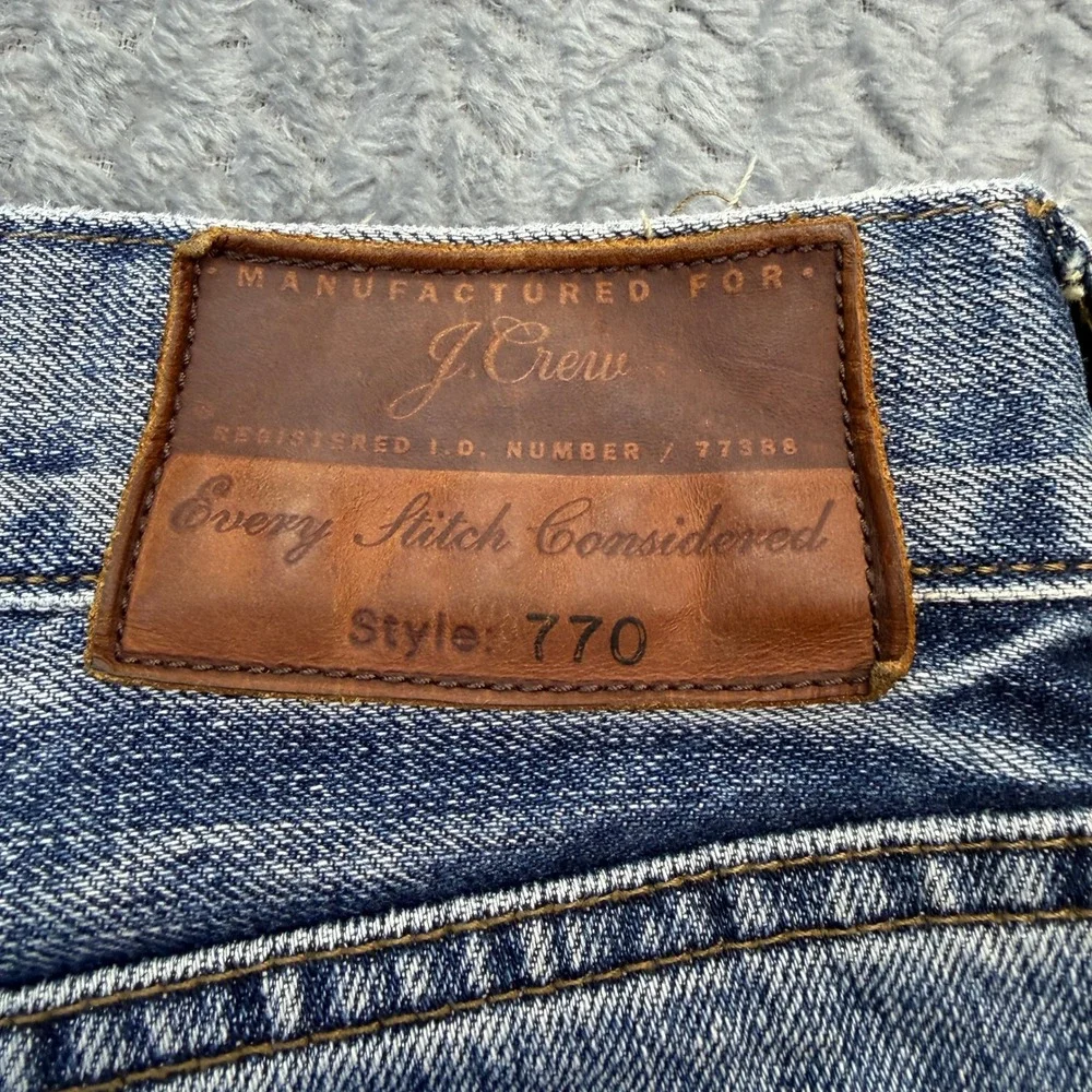 J.Crew Jeans Men 32x28 Blue 770 Slim Straight Kaihara Japanese Denim Medium Wash